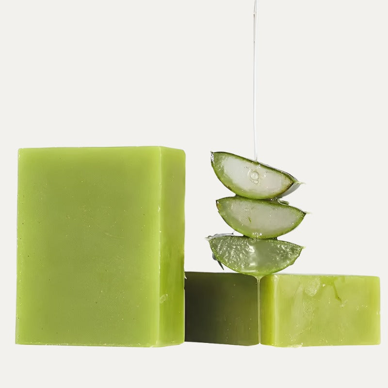 Kyliefit Hand Face Body Soothing anti Acne Removal Pimples Brightening Lightning Bath Cool Fresh Aloe Vera Soap Bar for All Skin